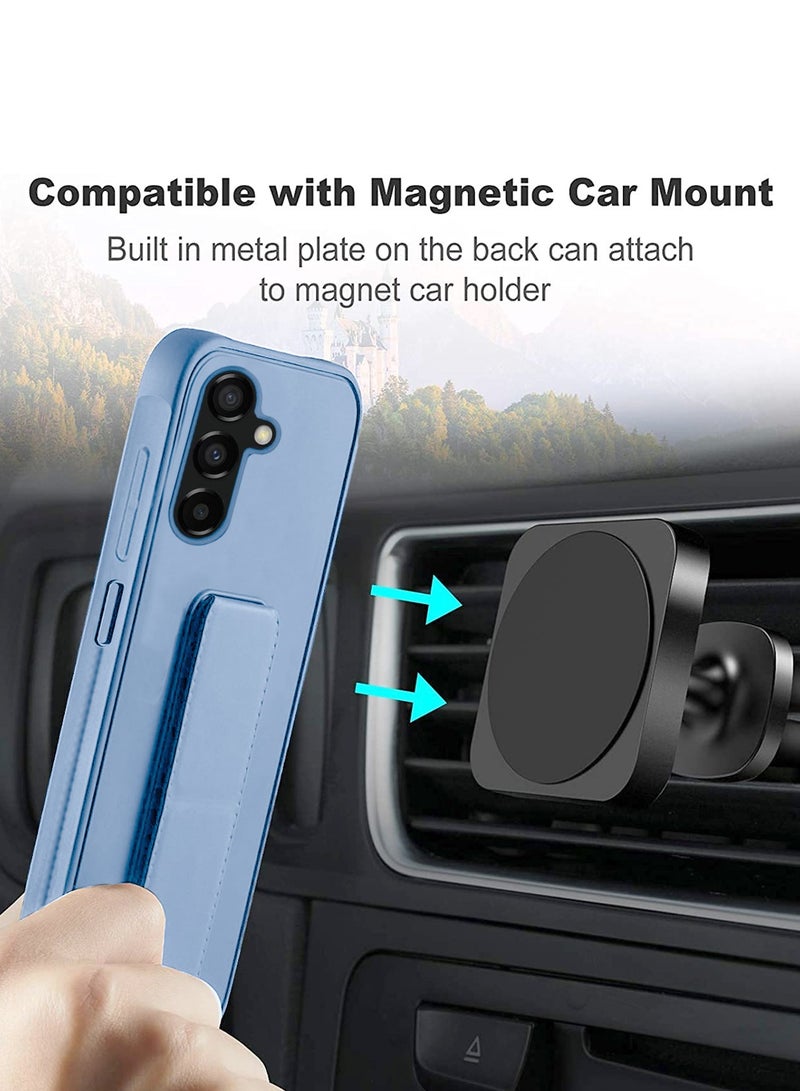 Wtech Hand Grip And Multi Stand Magnetic Car Mount Kickstand Finger Strap Case Cover For Samsung Galaxy S23 FE 5G 2023 Sky Blue - Image 3