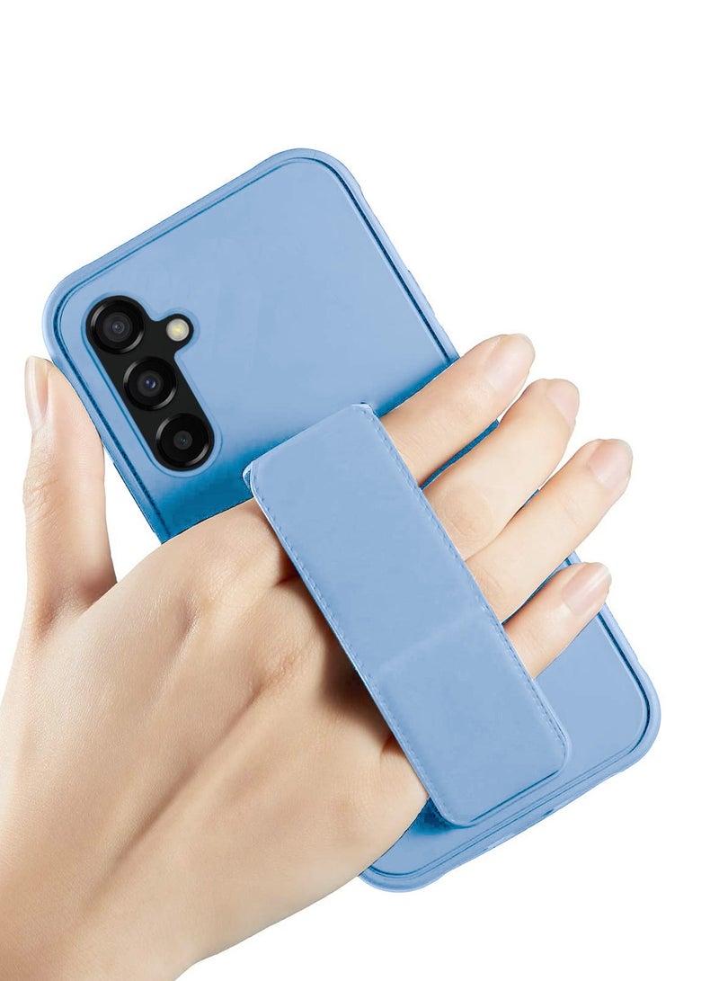 Wtech Hand Grip And Multi Stand Magnetic Car Mount Kickstand Finger Strap Case Cover For Samsung Galaxy S23 FE 5G 2023 Sky Blue - Image 2