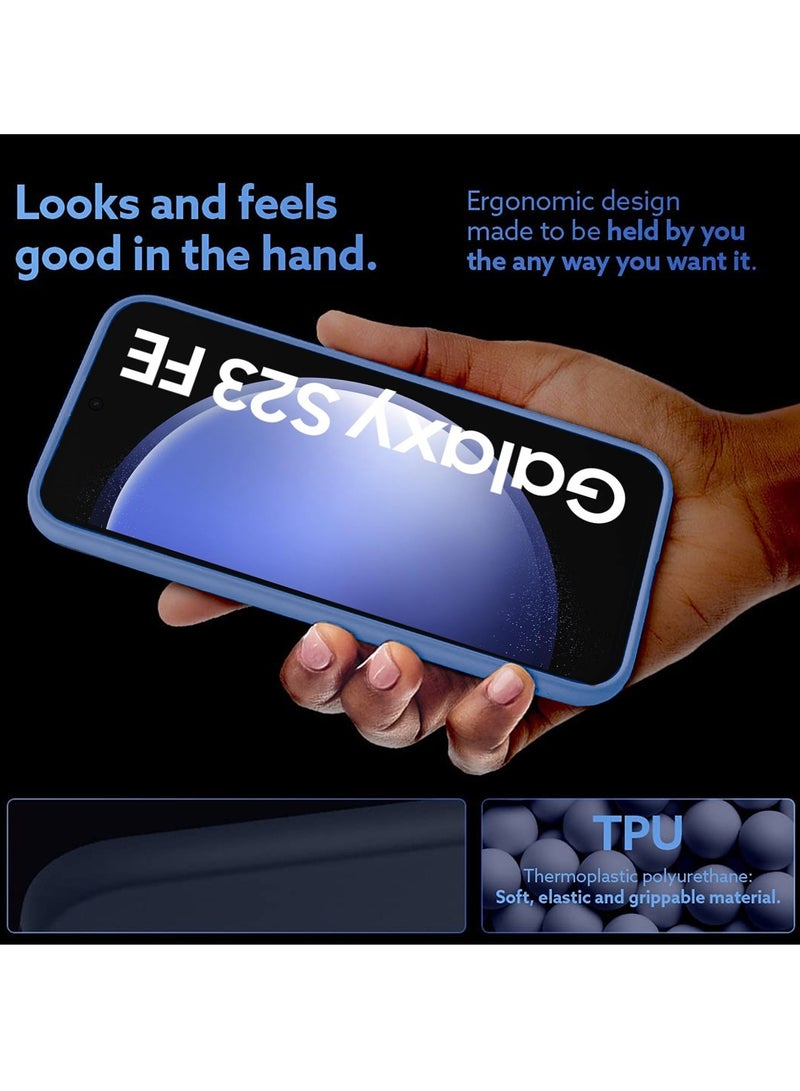 Wtech Hand Grip And Multi Stand Magnetic Car Mount Kickstand Finger Strap Case Cover For Samsung Galaxy S23 FE 5G 2023 Sky Blue - Image 4