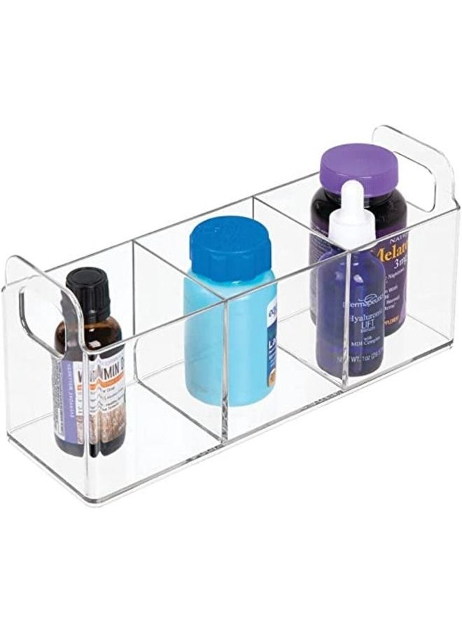 SMARTPOINTS Acrylic 3-Compartment Bathroom Organizer Storage Bin - Divided Makeup Caddy and Hair/Beauty Product Holder Tray - Perfect for Vanity, Counter, and Cabinet - Lumiere Collection, 2 Pack  - Image 4
