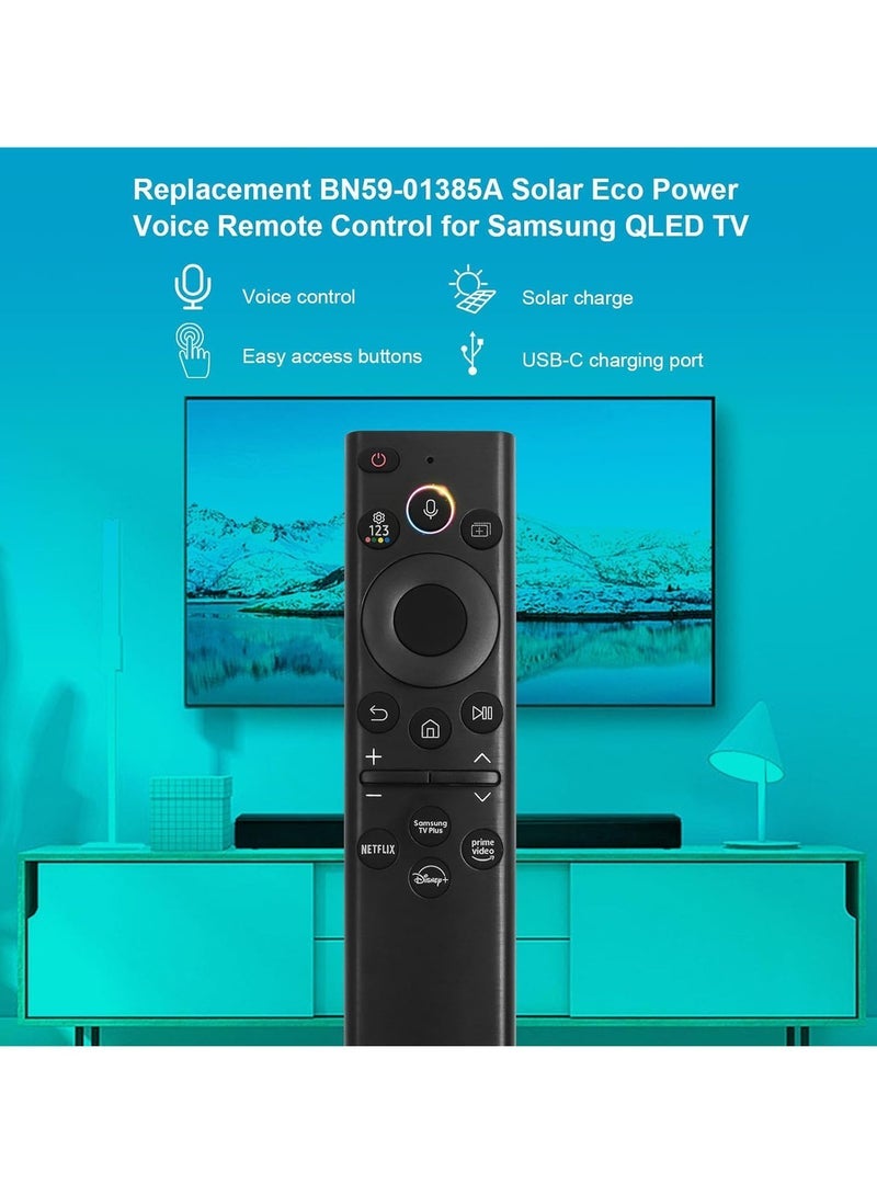 PopZa BN59-01385A Replacement Solar Voice Remote Control for Samsung Frame Smart TV, Bluetooth Rechargeable Solar Cell, Compatible with 2021-2022 Neo LED 4K UHD TV, 4-Button Design - Image 3
