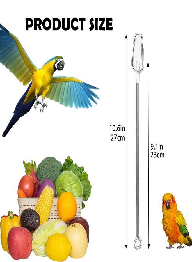 KFZDCG 3Pcs Parrot Fruit Vegetable Skewer, Bird Food Holder Small Animal Fruit Vegetable Holder Stainless Steel Bird Parrot Skewer for Parakeet Budgie Conure Macaw - Image 2