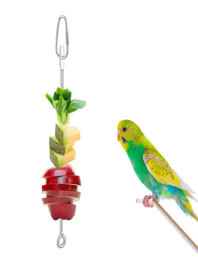 KFZDCG 3Pcs Parrot Fruit Vegetable Skewer, Bird Food Holder Small Animal Fruit Vegetable Holder Stainless Steel Bird Parrot Skewer for Parakeet Budgie Conure Macaw - Image 4