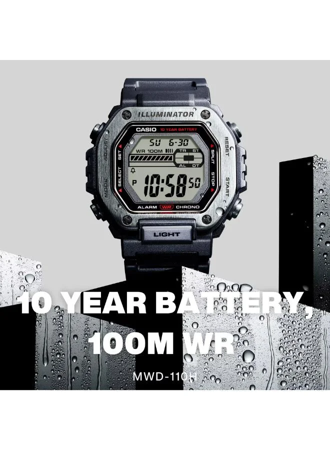كاسيو Men's Resin Digital Watch MWD-110H-1AVDF - 47.2 mm