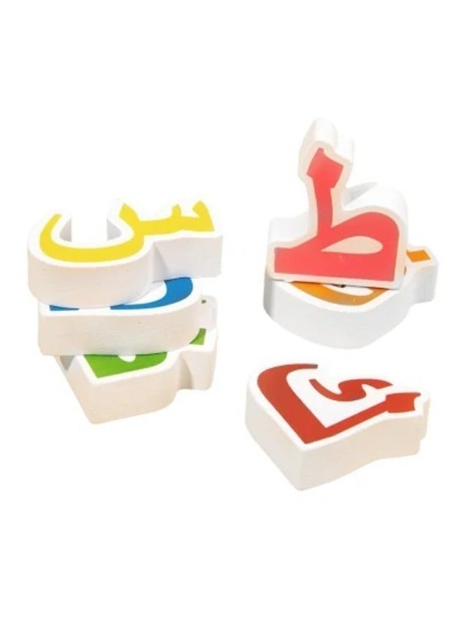 Toy Box Baby Kids Wooden Arabic Alphabet Learning  Early Educational Development Toy -23x30x.5 cm - Image 2