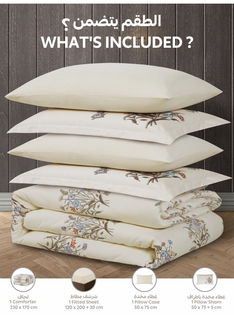 Doona Printed 4-Pcs Single Comforter Bedding Set Fits 120x200cm -Includes Comforter, Fitted Sheet, Pillow Shams & Pillowcases – Soft Microfiber Fabric with Soft 350 GSm Filling - Image 4