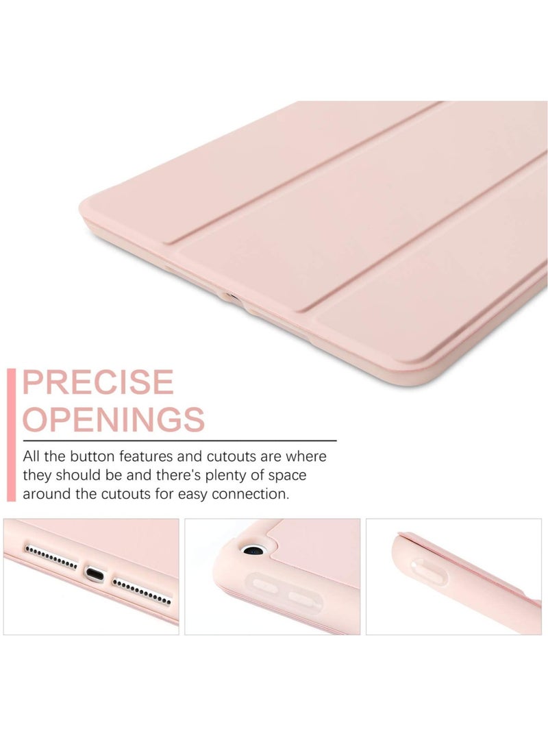 iPad 6th Generation Case, iPad 5th Generation Case with Pencil Holder,Folding Stand Smart Auto Wake/Sleep Protective Tablet Case Cover for Apple iPad 9.7 Inch 2018/2017, Pink