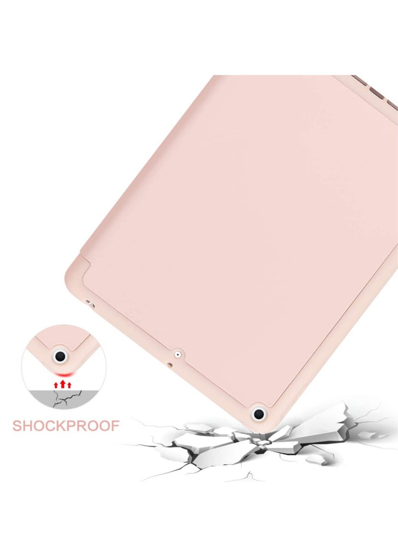 iPad 6th Generation Case, iPad 5th Generation Case with Pencil Holder,Folding Stand Smart Auto Wake/Sleep Protective Tablet Case Cover for Apple iPad 9.7 Inch 2018/2017, Pink