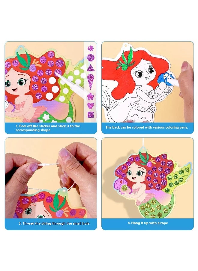 DIY MIRROR MOSAIC Ocean Theme Stickers, Children's Mirror Handmade DIY Coloring Set, Early Childhood Enlightenment Stickers - Image 4