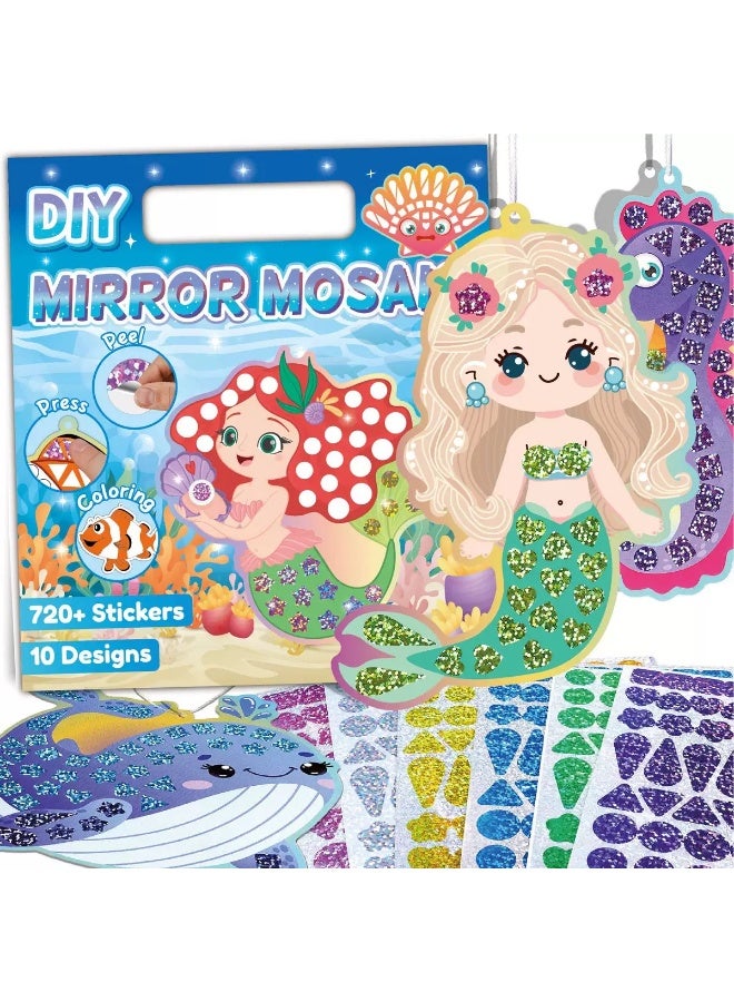 DIY MIRROR MOSAIC Ocean Theme Stickers, Children's Mirror Handmade DIY Coloring Set, Early Childhood Enlightenment Stickers - Image 1