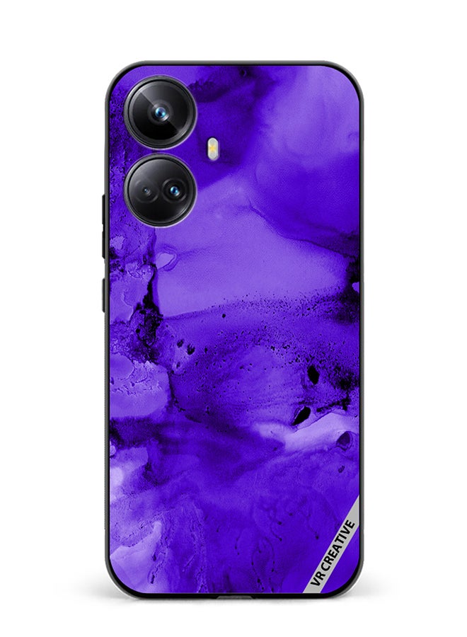 VR CREATIVE Protective Case Cover For Realme 10 Pro Plus Violet Alcohol Ink Wash Texture On White Paper Design Multicolour - Image 1