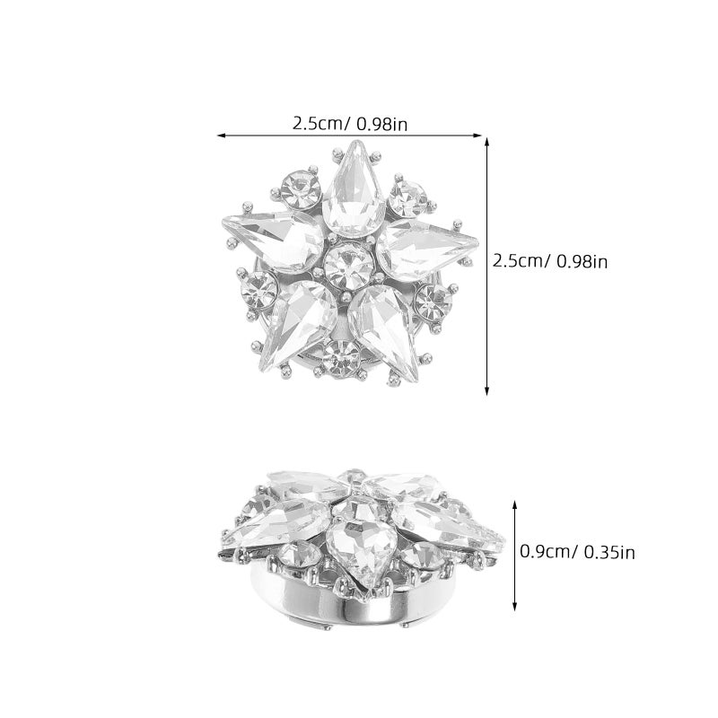 Star Tuxedo Cufflinks Decorative Buttons For Formal Events Business Attire White Color 2.50X2.50X0.90cm 2Pcs - Image 2