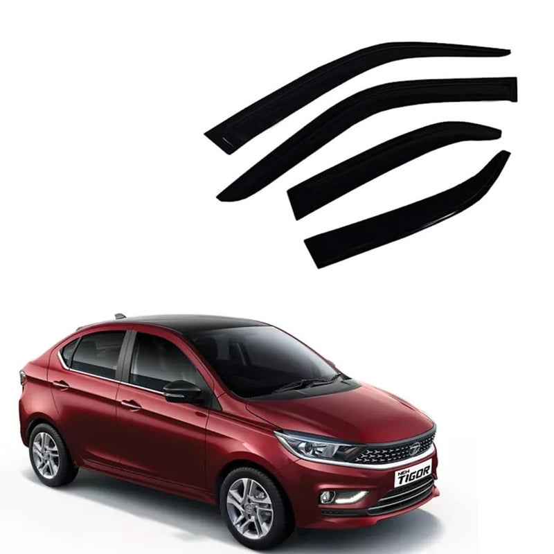 ROYALTECH Premium Non-Breakable Car Window Door Visor/Rain Guard/Wind Deflector Compatible for (Tata Tigor (All Model)) - Image 1