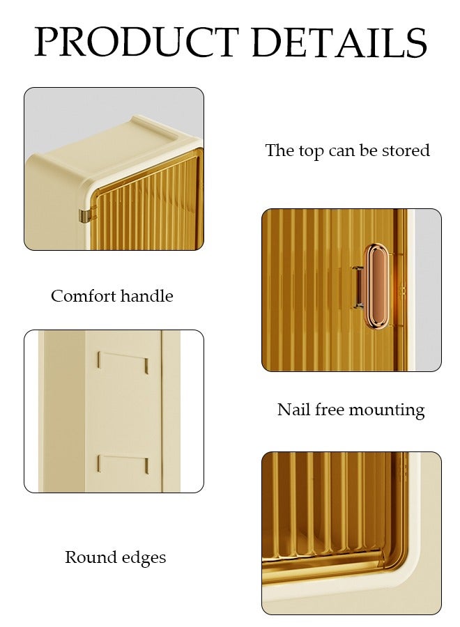 DUNISO Wall Mounted Tissue Box,Bathroom Waterproof Tissue Box, Household Organizer,With Detachable Partition, No Drilling Required，Suitable For Bedrooms, Living Rooms, Kitchens, And Bathrooms, 37 * 12 * 21.5cm  - Image 3