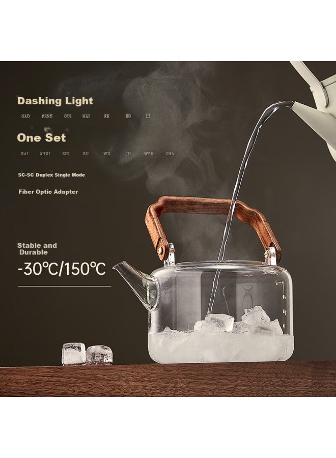 Yihutea Glass Tea Pot Steamer Single Pot Electric Ceramic Stove Water Kettle High Temperature Resistant Home White Tea Lift Handle Tea Brewing Set - Image 3