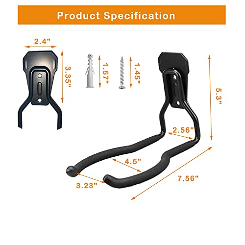 Juformin Garden Power Tool Hanger, Garage Wall Hooks, Weedeater Rack, String Trimmer Hanger, Utility Hooks for Garage Tool Organizers and Storage - Black-1 Pcs - Image 2