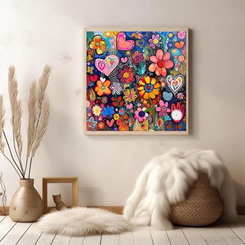 KTHOFCY 5D DIY Colorful Flowers Diamond Painting Kits for Adults, Floral Flower Full Drill Crystal Rhinestone Paintings Pictures Arts Wall Decor Painting Dots Kits 11.8X11.8inch - Image 2