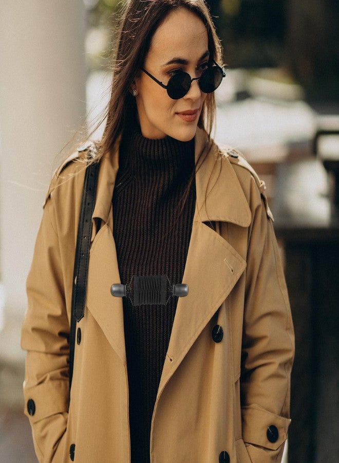 Xinjoduz قطعتان من مشابك تثبيت الملابس، مشابك لشدّ الفساتين، مشابك لشدّ القمصان، مشابك لشدّ ياقات الشال والسترات الصوفية، مجموعة مشابك لتثبيت الملابس للنساء والرجال، مشبك لشدّ الملابس والسراويل (أسود) - Image 5