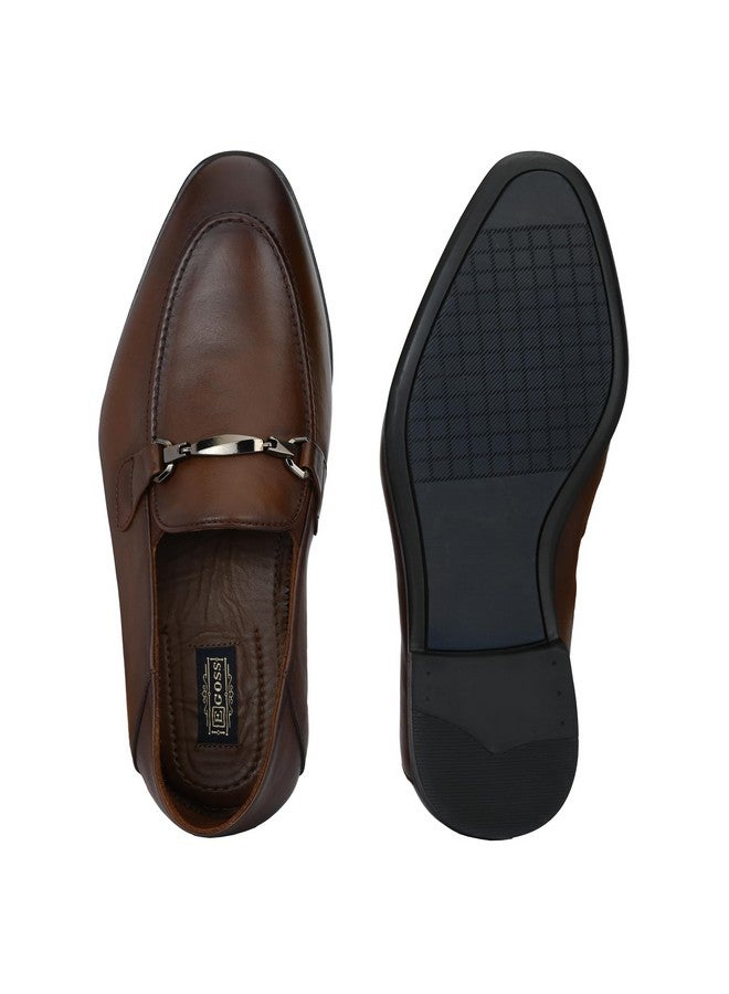 egoss Luxe Premium Genuine Leather Loafer Formal Shoes for Men (Tan-7)-AS-1 - Image 5