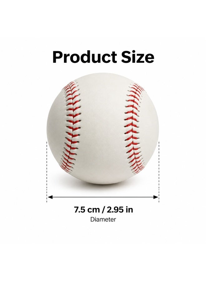 Tanyaz Glow in the Dark Baseball, PVC Practice Baseball, White Night Training Ball, Red Stitch Baseball for Outdoor Practice (7.5*7.5*7.5 CM) - Image 3