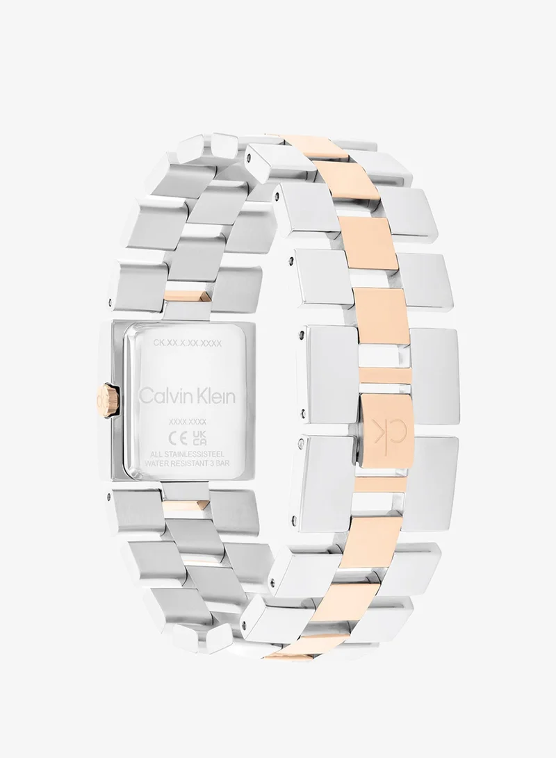 CALVIN KLEIN 2-Hand CK Meridian Collection Quartz Movement Watch For Women With Rose Gold-Tone Stainless Steel Bracelet - 25100092