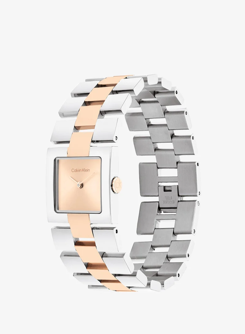 CALVIN KLEIN 2-Hand CK Meridian Collection Quartz Movement Watch For Women With Rose Gold-Tone Stainless Steel Bracelet - 25100092