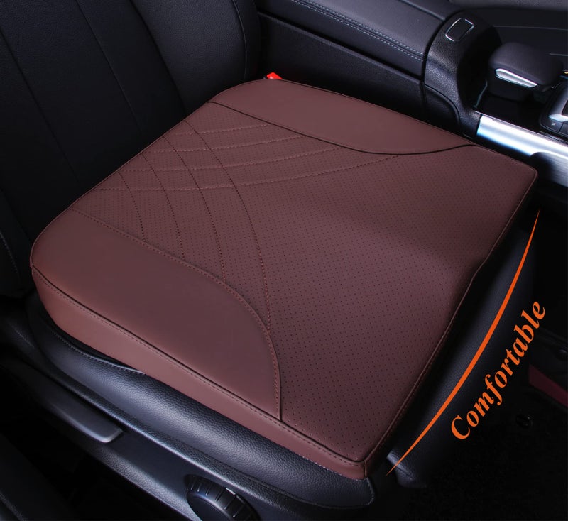 kingphenix Premium Car Seat Cushion, Memory Foam Driver Seat Cushion to Improve Driving View- Coccyx & Lower Back Pain Relief - Seat Cushion for Car, Truck, Office Chair (Brown)