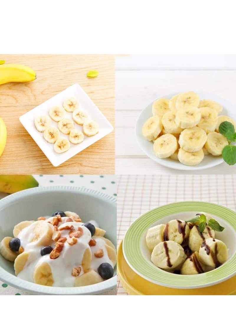 SYOSI Banana Slicer ABS Stainless Steel Fruit Salad Peeler Cutter Dishwasher Safe Kitchen Tools For Cucumber Sausage Strawberry Yellow - Image 3