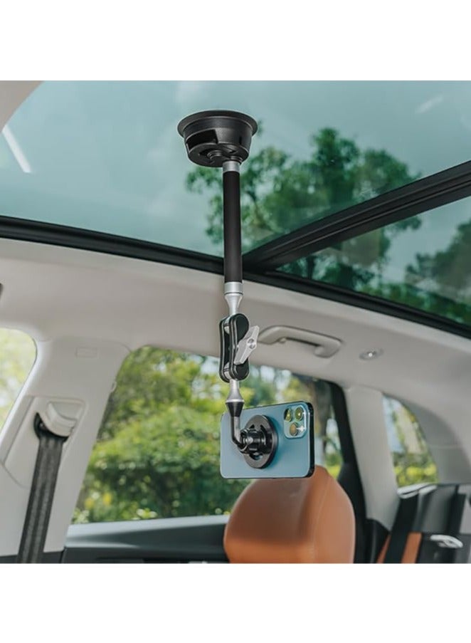 General Extended Car Suction Cup Holder, Compatible with Phone, iPad, Go Pro Hero Max, DJI Osmo Pocket Action, with 1/4"-20 Magnetic Mounting Base Standard Thread Adapter  - Image 2