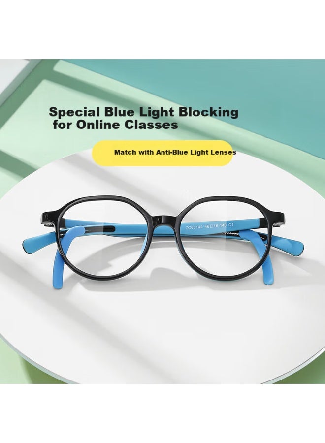 Pulais Children'S Blue Light Blocking Glasses Myopia Glasses Frame Lightweight Comfortable High Definition Eye Protection Glasses 66142 Deep Blue - Image 1
