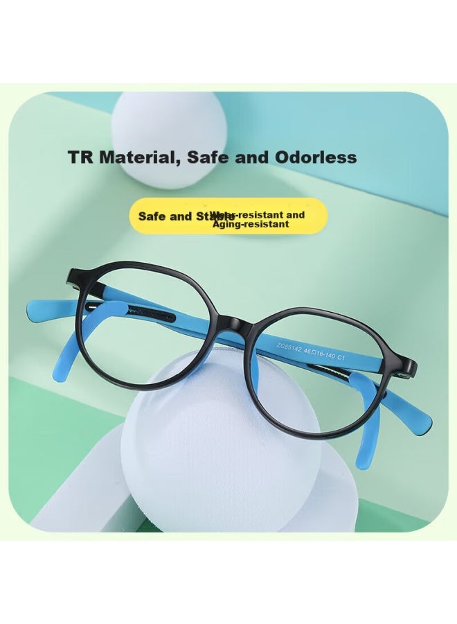 Pulais Children'S Blue Light Blocking Glasses Myopia Glasses Frame Lightweight Comfortable High Definition Eye Protection Glasses 66142 Deep Blue - Image 2