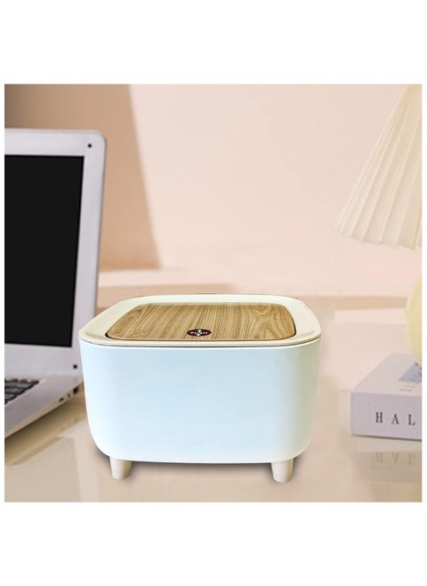 AVIAXO Polypropylene Square Style Mini Trash Can, Push Top Trash Can With Lid, Modern Dustbin For Home Or Office, Desk, Kitchen, Bedroom, Press-Top