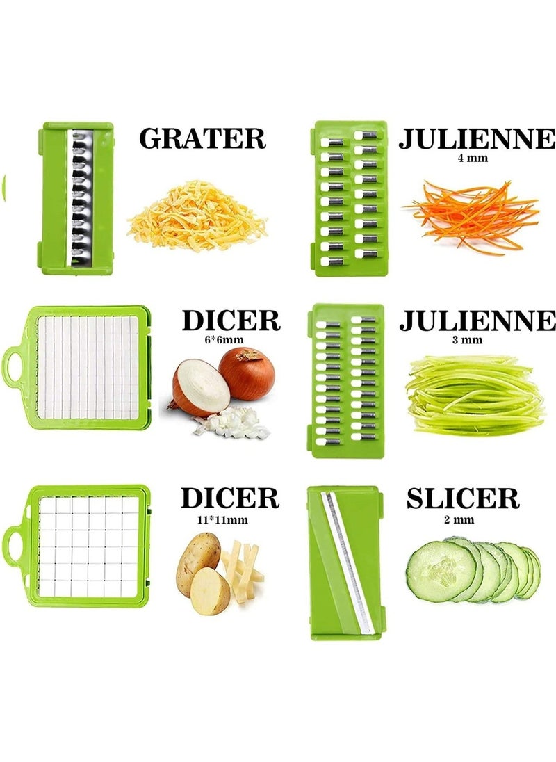 ELTRAZONE Vegetable Chopper 12 in 1 Veggie Spiralizer Food Slicer Onion Chopper Potato Dicer Cutter Cheese Grater with Large Container Drain Basket for Kitchen Tomato with Garlic Crush Press Chopper - Image 2