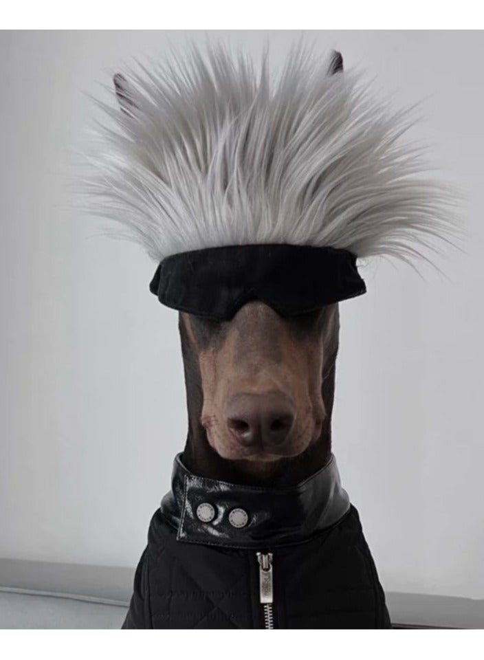 A.M Jujutsu Battle Gojo Satoru Pet Eye Mask Supplies Cat COS Headset Hat Decoration Headwear Photography Dog Wig - Image 3