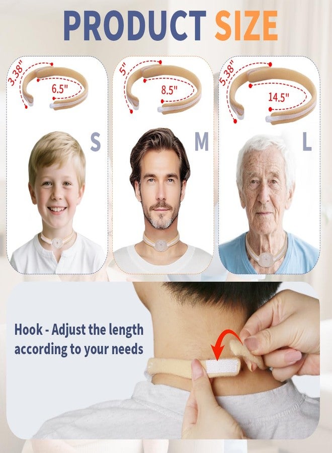 EHUSPU Tracheostomy Tube Holder – Adjustable Trach Tube Neck Strap with Hook Loop, Soft Foam & Breathable Fabric, Skin-Friendly Tracheostomy Neckband Collar, Post-Op, ICU & Home Car (5pcs Large Size - Image 2