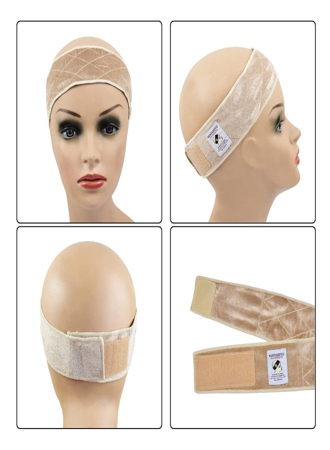 YANTAISIYU Wig Grip Band for Women Adjustable Non-Slip Wigs Scarf Grip Headband for Keeping Wig in Place (Beige) - Image 4
