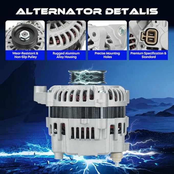 SEHNSUCHT Alternator Replacement New for Mercury Villager 1999-2002 3.3L, for Nissan Quest 1999-2002 3.3L, Replace for 23100-7B000 XF5Z-10346-AA - Image 2