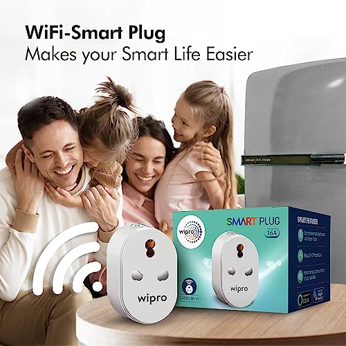 Wipro 16A Wi-Fi Smart Plug with Energy Monitoring- Suitable for Large Appliances like Geysers, Microwave Ovens, Air Conditioners (Works with Alexa and Google Assistant)- White - Image 2