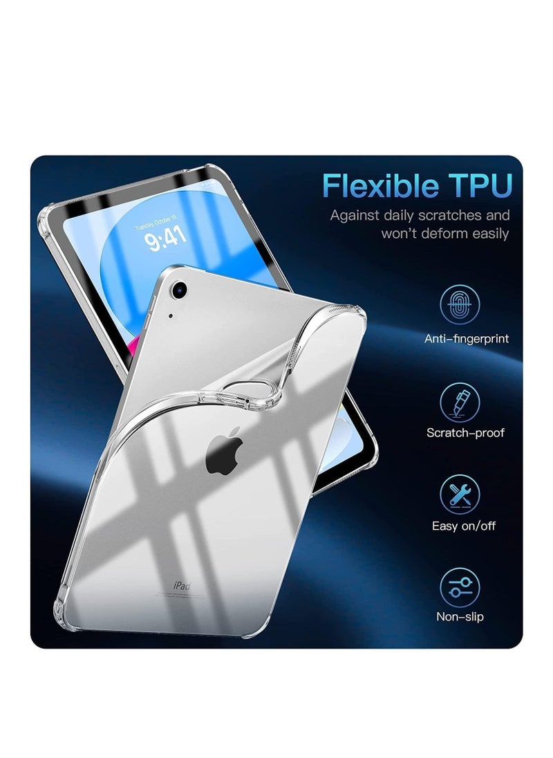 ELTRAZONE New iPad 10th Generation Case Clear, iPad 10 Case 2022 (10.9 inch), Slim & Light Weight TPU Protective Clear iPad Case with Raised Edge and Transparent Back, Transparent - Image 4
