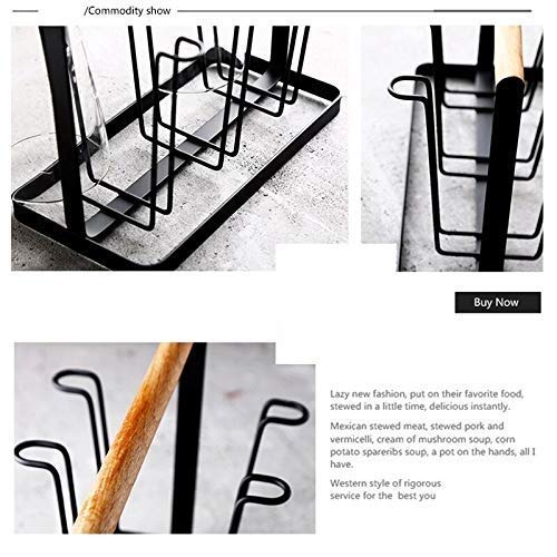 Ash & Roh Ash & Roh® - 6 Cup/Glass Drainer Metal Holder Rack Non- Slip Mugs Cups Glasses Organizer with Wood Handle Kitchen Metal Rack & Holders (Glass Holder)  - Image 5
