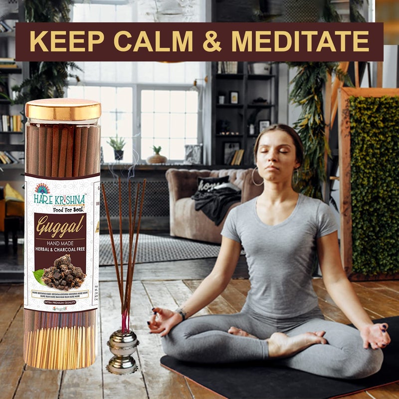 Vringra Guggal Agarbatti Incense Sticks 200gmPooja Agarbatti Sticks for Home Shopes Offices Zero Charcoal Chemical Free Dhoop Stick Pack of 2 - Image 3