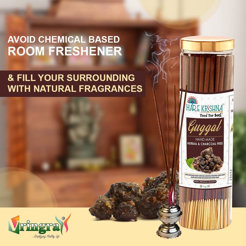 Vringra Guggal Agarbatti Incense Sticks 200gmPooja Agarbatti Sticks for Home Shopes Offices Zero Charcoal Chemical Free Dhoop Stick Pack of 2 - Image 5