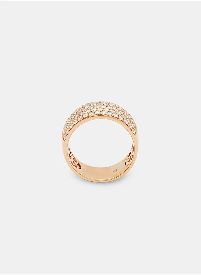 أناكا 18Kt Rose Gold Ring Studded with Natural Diamonds