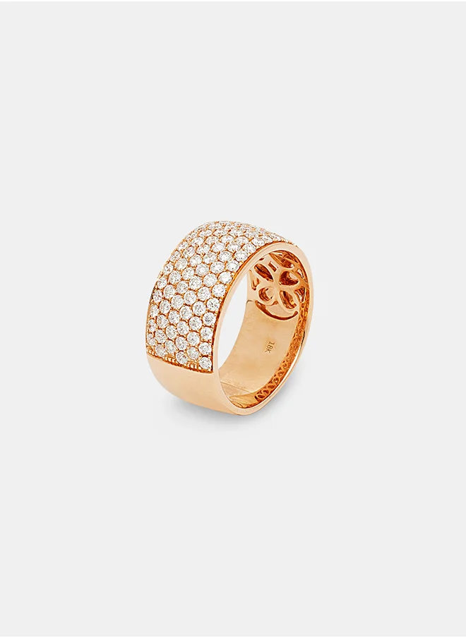 أناكا 18Kt Rose Gold Ring Studded with Natural Diamonds