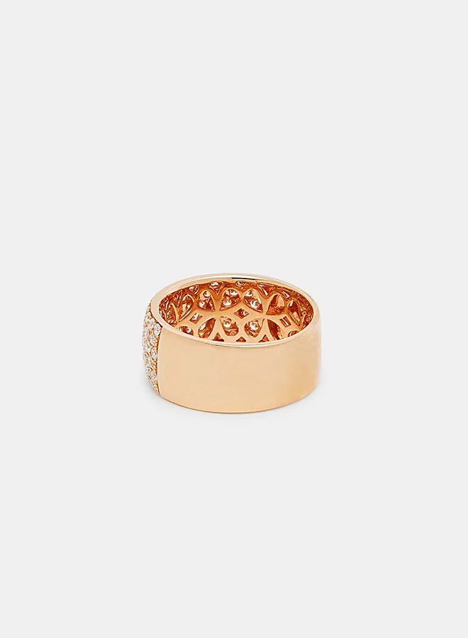 Annaka 18Kt Rose Gold Ring Studded with Natural Diamonds