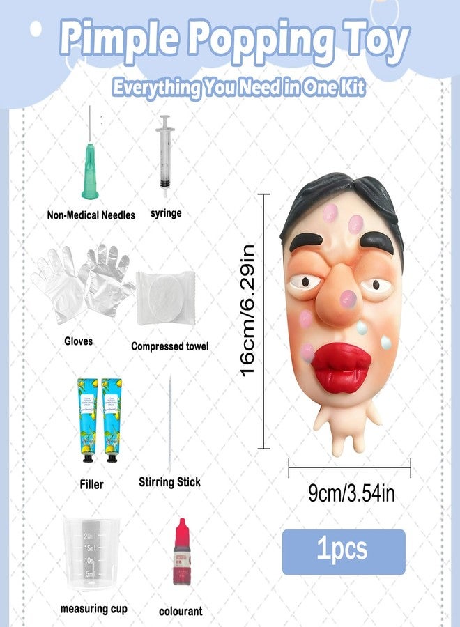 CIYOJA Pimple Popping Toy Squishy Toys Stress Relief Squeeze Toy – Large Reusable Silicone Pimple Popper Fidget Toy Set Soft Sensory Toy for Adults ASMR Satisfying Play Includes 2 Filling Creams (PoutFace) - Image 4