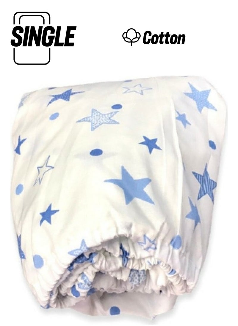 Bebek Özel Baby Special Cotton Baby and Kids Fitted Sheet Navy Blue Starry 40 x 80 cm 