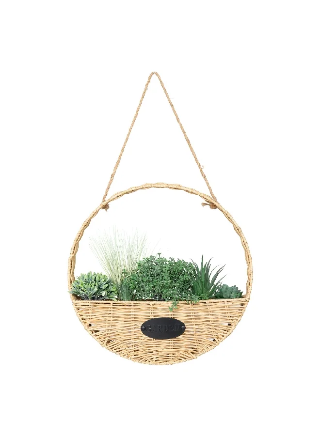 atmosphera Easy Maintenance Realistic Looking Decorative Hanging Artificial Plant Green and Beige 40 cm 196740