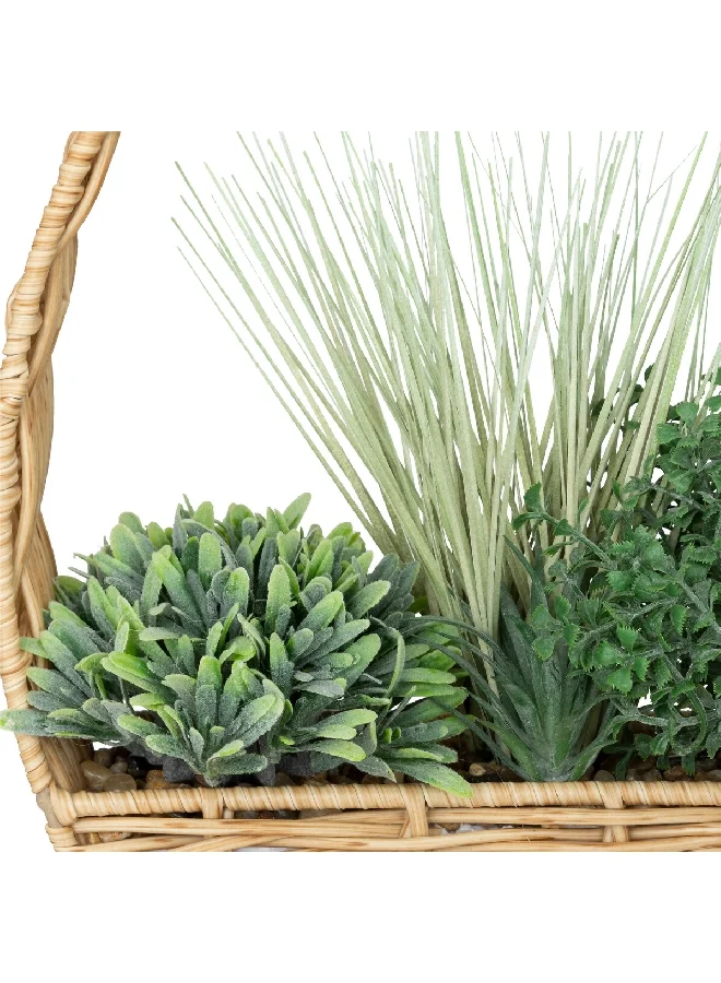 atmosphera Easy Maintenance Realistic Looking Decorative Hanging Artificial Plant Green and Beige 40 cm 196740