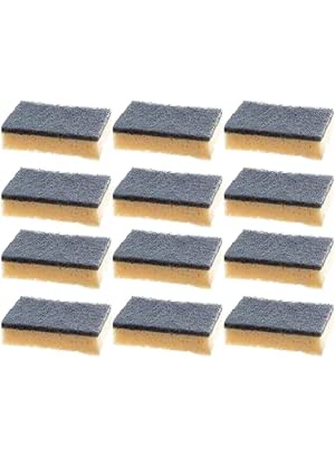 12pcs Dual Sided Kitchen Sponges High Density Dark Gray Decontamination Sponge Set - Image 1